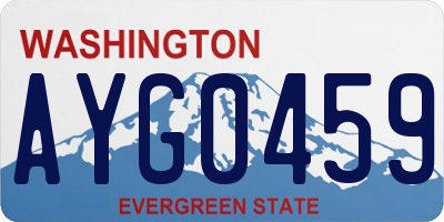 WA license plate AYG0459