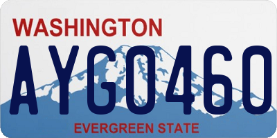 WA license plate AYG0460
