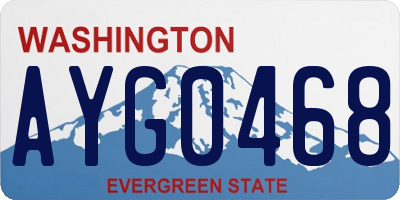 WA license plate AYG0468