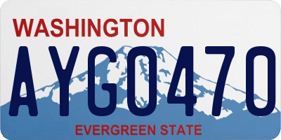 WA license plate AYG0470
