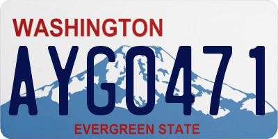 WA license plate AYG0471