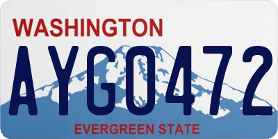 WA license plate AYG0472