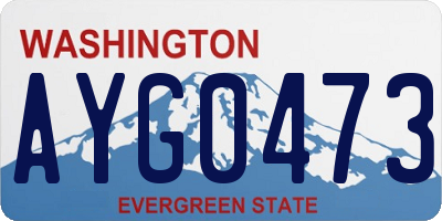 WA license plate AYG0473