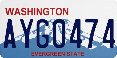 WA license plate AYG0474