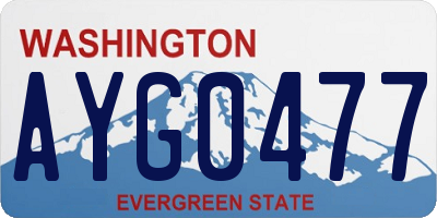 WA license plate AYG0477