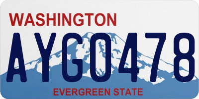 WA license plate AYG0478