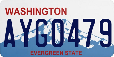 WA license plate AYG0479