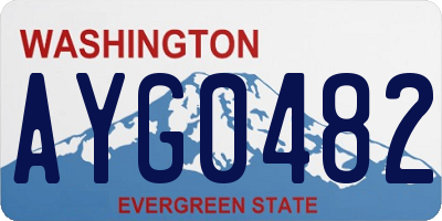 WA license plate AYG0482