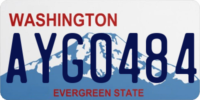 WA license plate AYG0484