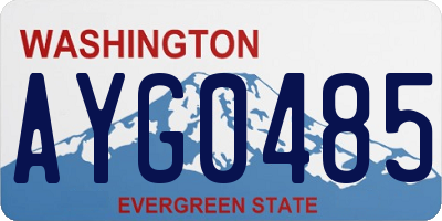 WA license plate AYG0485