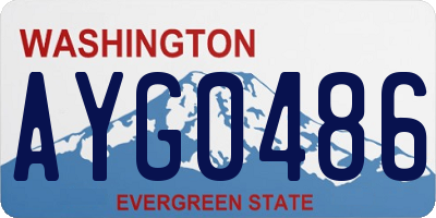 WA license plate AYG0486