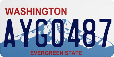 WA license plate AYG0487