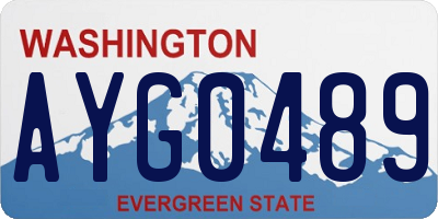 WA license plate AYG0489