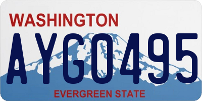 WA license plate AYG0495