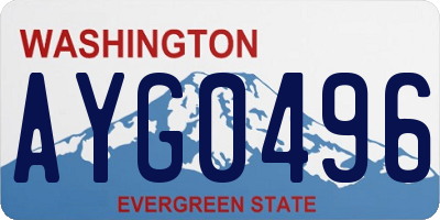 WA license plate AYG0496