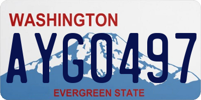 WA license plate AYG0497