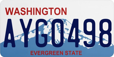 WA license plate AYG0498