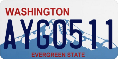 WA license plate AYG0511