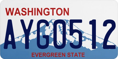WA license plate AYG0512