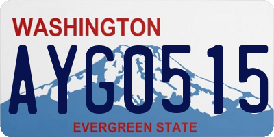 WA license plate AYG0515