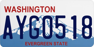 WA license plate AYG0518