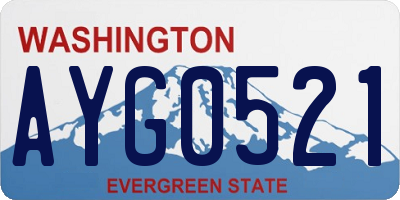 WA license plate AYG0521