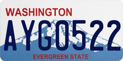 WA license plate AYG0522