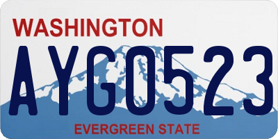 WA license plate AYG0523