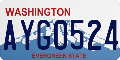 WA license plate AYG0524