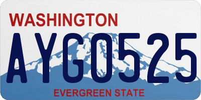 WA license plate AYG0525