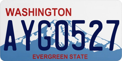 WA license plate AYG0527