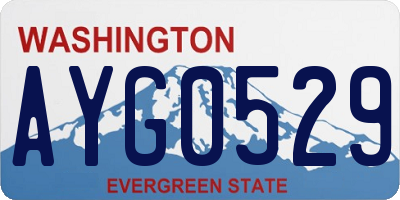WA license plate AYG0529