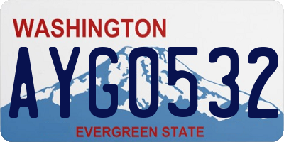 WA license plate AYG0532