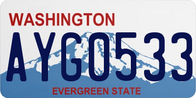 WA license plate AYG0533