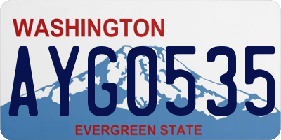 WA license plate AYG0535