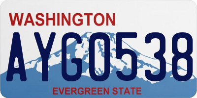 WA license plate AYG0538