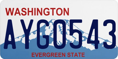WA license plate AYG0543