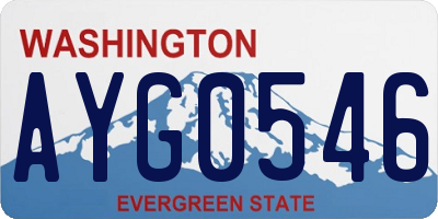 WA license plate AYG0546