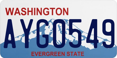 WA license plate AYG0549