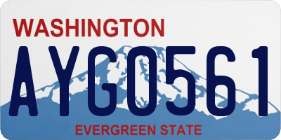 WA license plate AYG0561