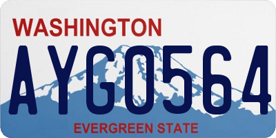 WA license plate AYG0564
