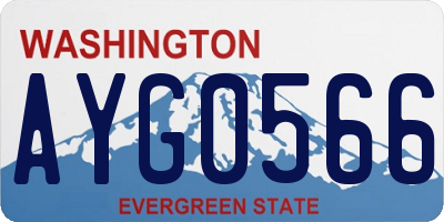 WA license plate AYG0566