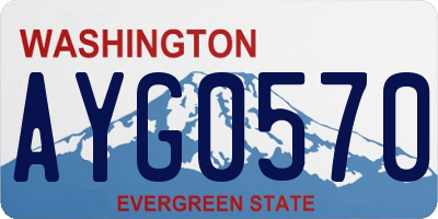 WA license plate AYG0570