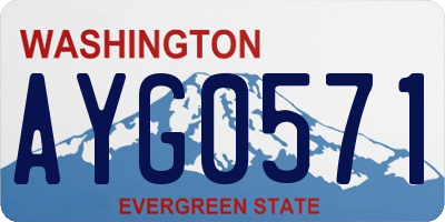WA license plate AYG0571