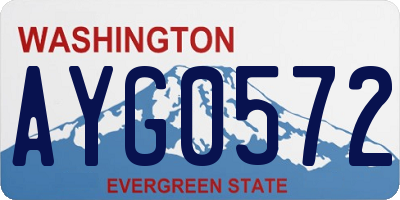 WA license plate AYG0572