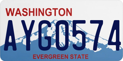 WA license plate AYG0574