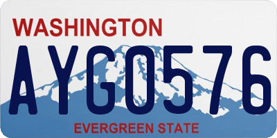 WA license plate AYG0576