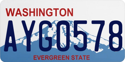 WA license plate AYG0578