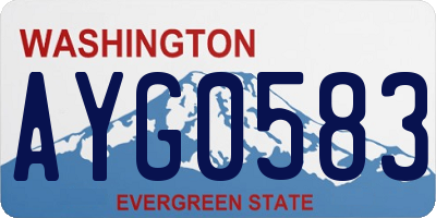 WA license plate AYG0583