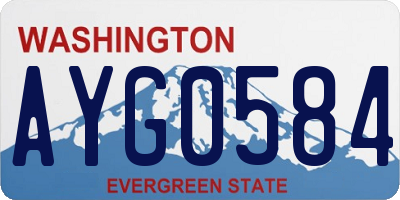 WA license plate AYG0584